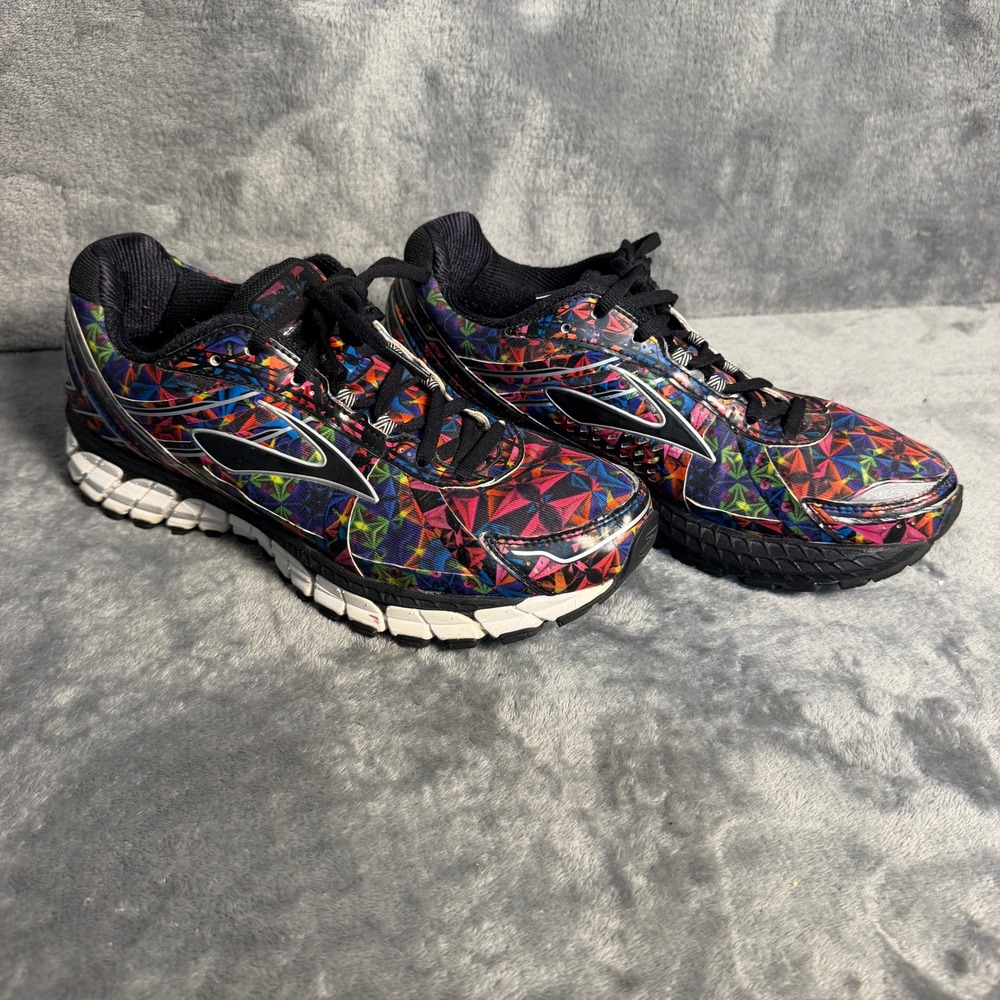 Brooks Adrenaline GTS 15 Womens 10B Running Shoes Multicolor Geometric Print